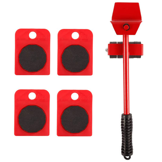 ATopoler Furniture Shifter Lifter Wheels Moving Kit Slider Mover Heavy Furniture Movers Tool Set Rollers Wheels Lifter Transport Set Red