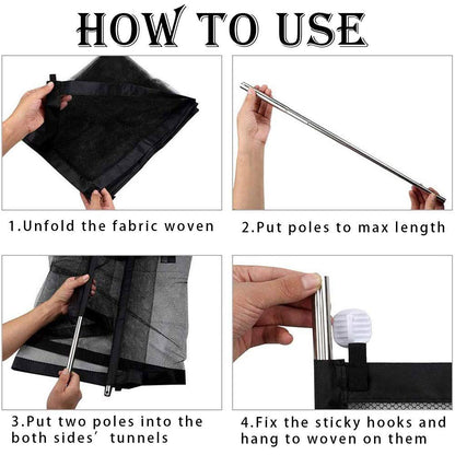 Ibingo ksa stair gates for dogs,pet gates for dogs,pet safety gate,portable folding mesh dog gate,easy to install safe guard for dogs pet keep dogs away from kitchen/upstairs/indoor (110 * 72 cm)