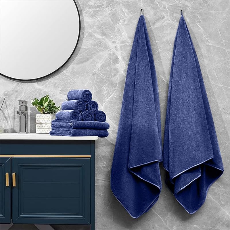 INtex HOME Bath Towel, Highly Absorbent & Soft 100% Cotton, Quick-Drying Hotel Quality Sheet, 1 Piece, 140W x 70L CM, Blue, For Adults Bathroom, Shower, Spa and Daily Use