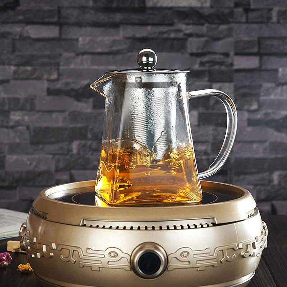 ANSUG Square Glass Teapots, 350 ml Clear Heat Resistant GlassTea Pots - Stainless Steel Tea Infuser and Strainers Safe for Microwavable and Stovetop