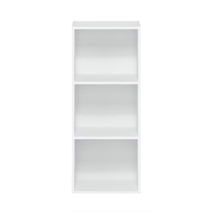 Luder 3-Tier Open Shelf Bookcase, a versatile and minimalist storage solution for books and decor, perfect for small spaces, presented in a clean and simple White finish