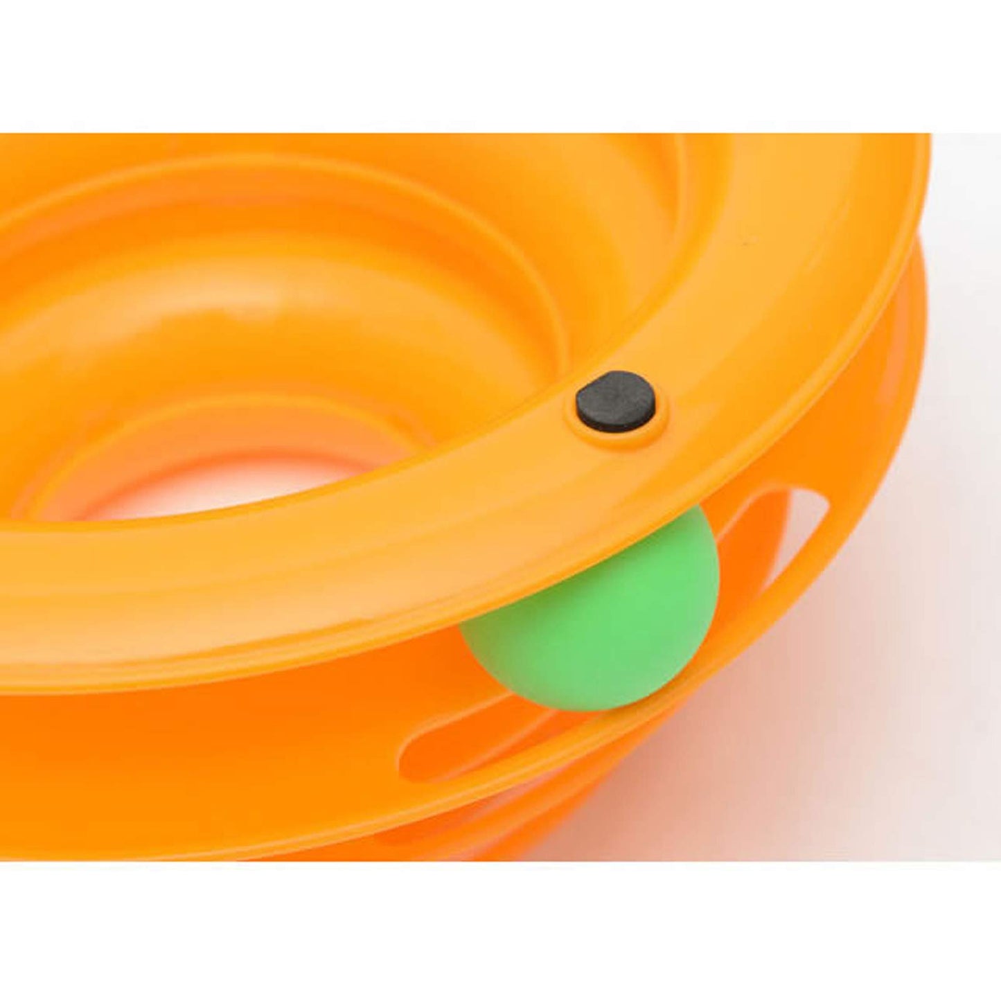 Fengshunte Fun Levels of Interactive Play Circle Track with Moving Balls Cat Tracks Toy (Orange)