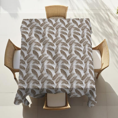 INTEX HOME Linen Velvet Table Cloth, Bella Leaf Pattern, Premium Soft Fabric, 130W×130L CM, Turquoise, Elegant Dining and Living Room Decor, Durable Protection for Daily Use and Special Occasions