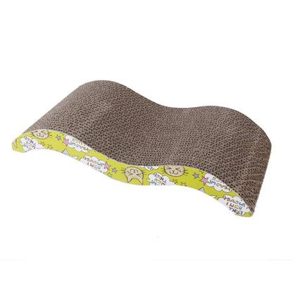 SAPU Cat Scratcher Cardboard for Little Cats and Dogs, Corrugated Scratching Pad with Wave Curved Catnip Cat Cardboard Sofa Lounge Wave (2 Pcs)