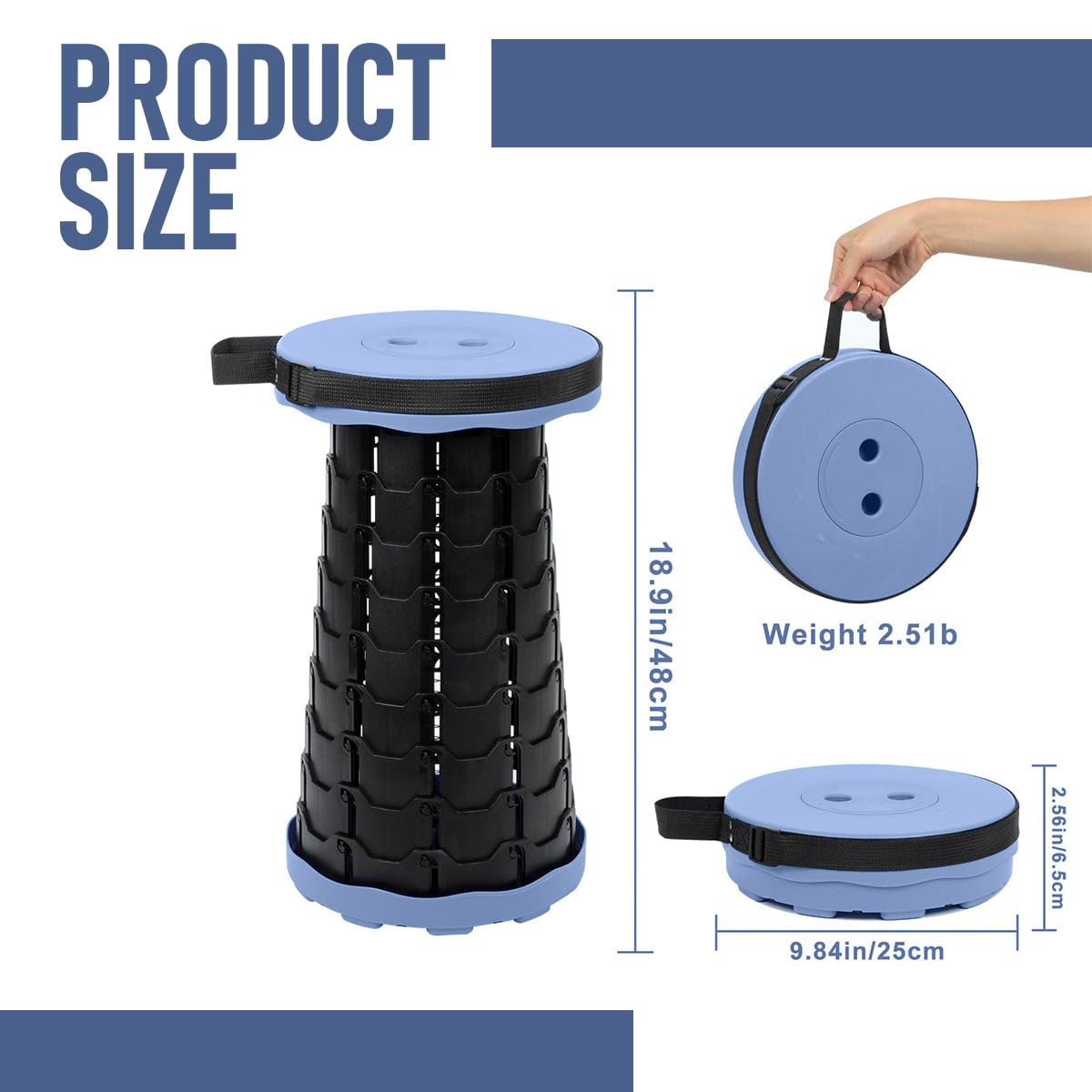 كرسي سفر بلاستيكي محمول قابل للطي والسحب، مقعد قابل للطي بتصميم رائع، خفيف الوزن وقابل للتعديل للتخييم وصيد الأسماك والمشي لمسافات طويلة والبستنة والاستخدام في الهواء الطلق
