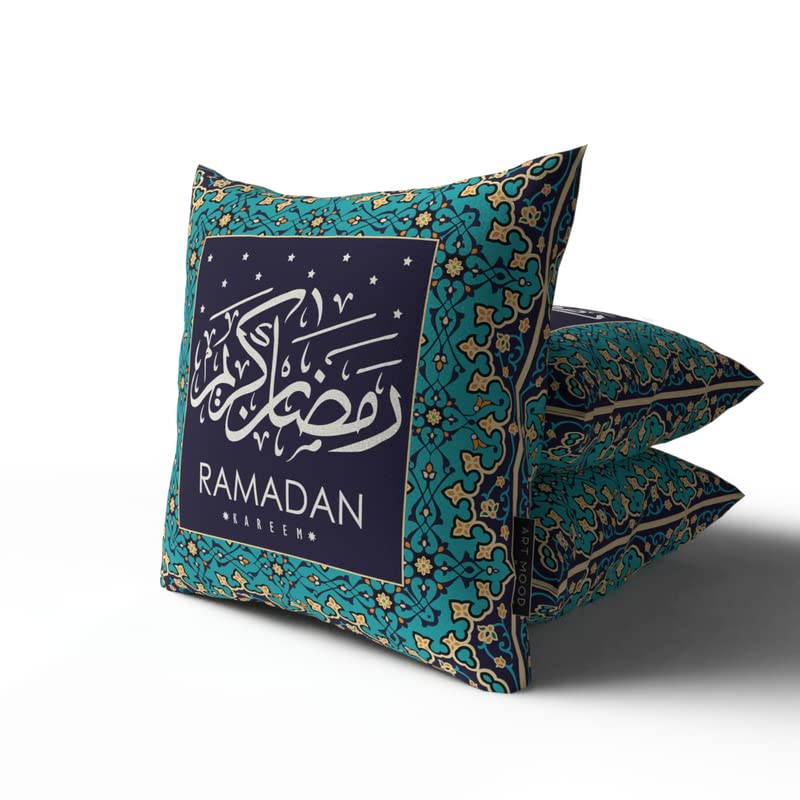 Rak 5 Islamic Unique Cushion Cover, a bold multicolor 40x40 cm decorative pillow with a modern geometric pattern, designed to be a vibrant and artistic focal point in your living room