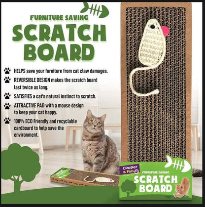 2pk Cat Scratching Board | 37 x 12cm | Reversible Cat Scratcher Cardboard Cat Scratchers for Indoor Cats, Small & Large | Cat Scratching Pad Cat Scratch Board Cat Cardboard Scratcher for Cats
