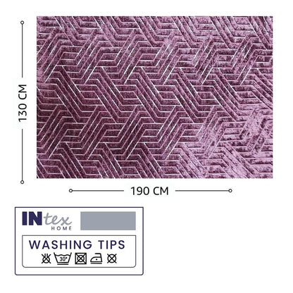 INtex Home Rectangular Tablecloth, Nadia’s Geometrical Design in Heavy Duty Linen Velvet Fabric, Soft Touch for Reception Living Room and Special Occasions - 1 Pc - 130 x 130 cm - Light Biege