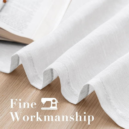 INtex CURTAINS House Semi-Transparent Linen Sheer Curtain, Lightweight Fabric with Steel Grommets, Elegant One Piece Window Panel for Living Room or Home Décor - 400 W x 270 L - Café