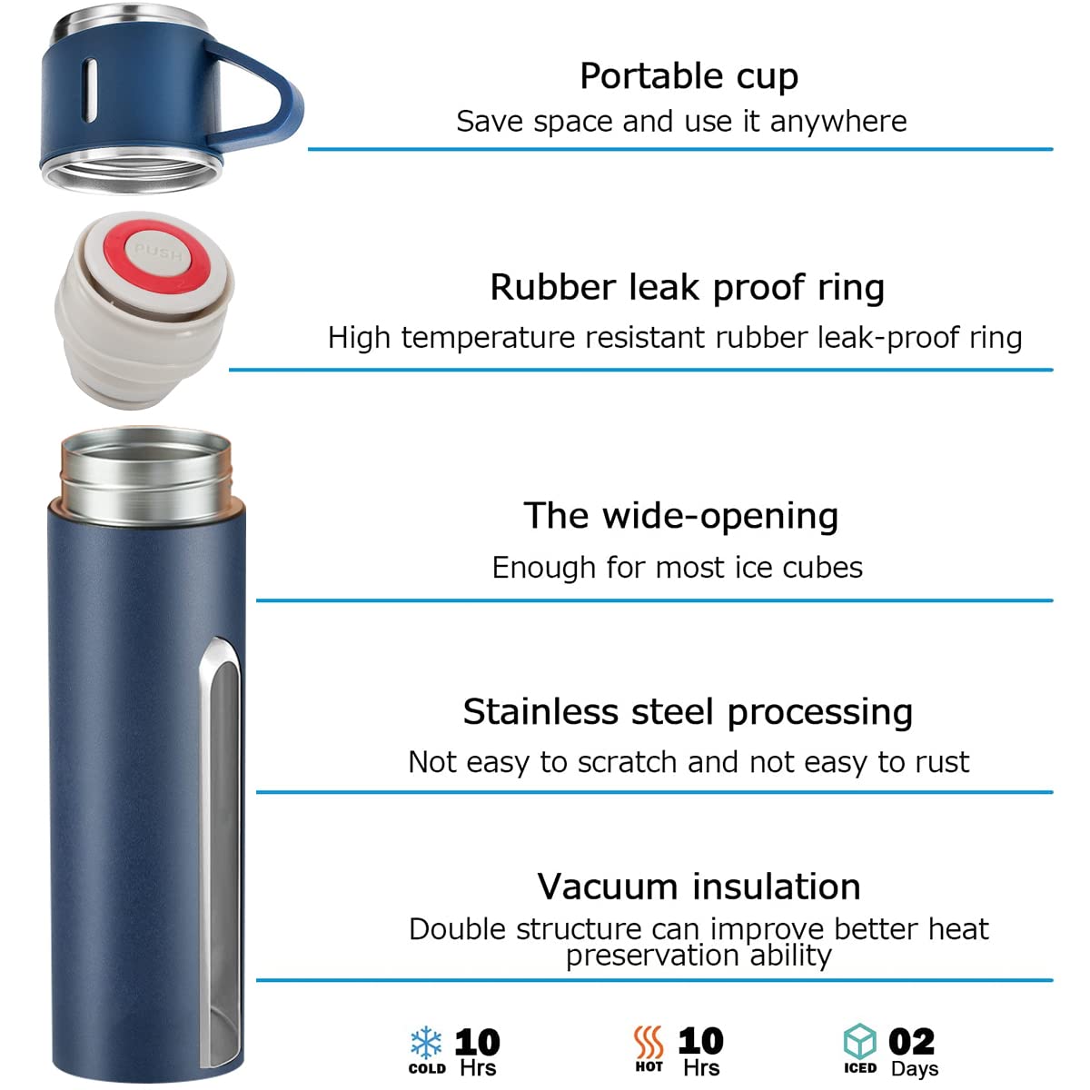 Coffee Thermos Stainless Steel Vacuum-Insulated Water Bottle, 500ml, Double-Wall Thermal Flask, Hot and Cold Beverage Container, Ideal for Travel and Office Use