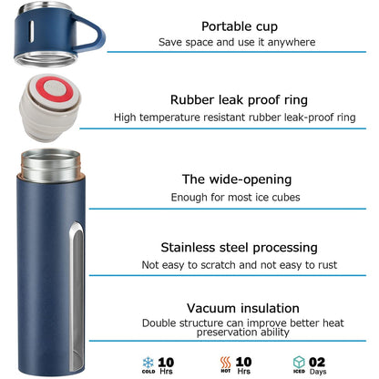 Coffee Thermos Stainless Steel Vacuum-Insulated Water Bottle, 500ml, Double-Wall Thermal Flask, Hot and Cold Beverage Container, Ideal for Travel and Office Use