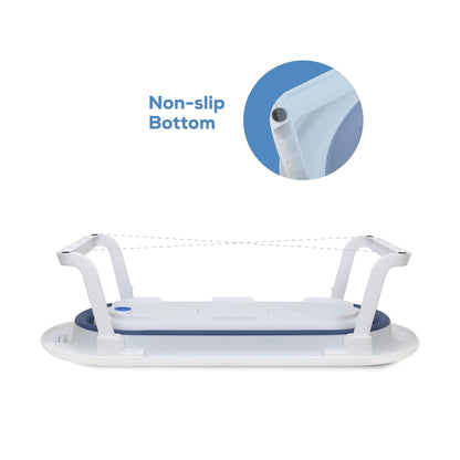 Nurtur Collapsible Baby/kids Bathtub with– Mini swimming pool bather for baby/kids with Non slip design – Newborn bath tub for baby, Blue (Official Nurtur Product)