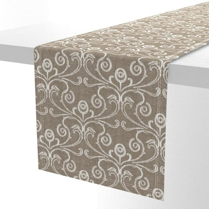 INtex Home Linen-Look Table Runner, Meadow Breeze Printed Floral Design, Wrinkle-Resistant Fabric for Dining Occasions Events and Daily Use, Decorative 1 Piece - 45 x 140 cm - Petrol Blue