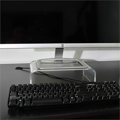 Acrylic Monitor Stand Riser, Clear Durable Platform for PC, Laptop, TV, Mac or Apple Display, Ergonomic Desktop Shelf for Home Office Desk Setup with Premium Acrylic Build, Clear
