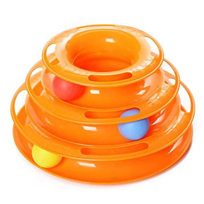 Tower of Tracks Cat Toy, Cheese Chase Toy Interactive Cat Toy