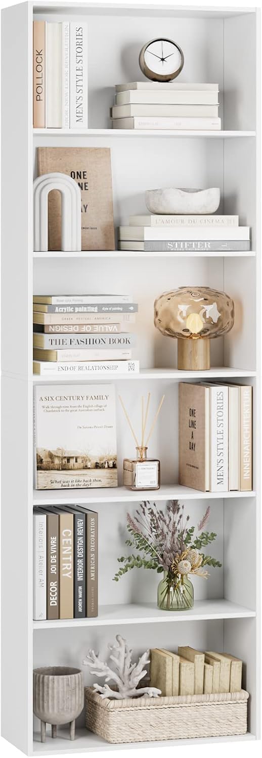 2-Tier Cube Bookcase, Small Storage and Book Organizer, Compact Two-Cube Shelf in White Finish, Perfect for Desktop or Floor Use in any Room or Office Setting