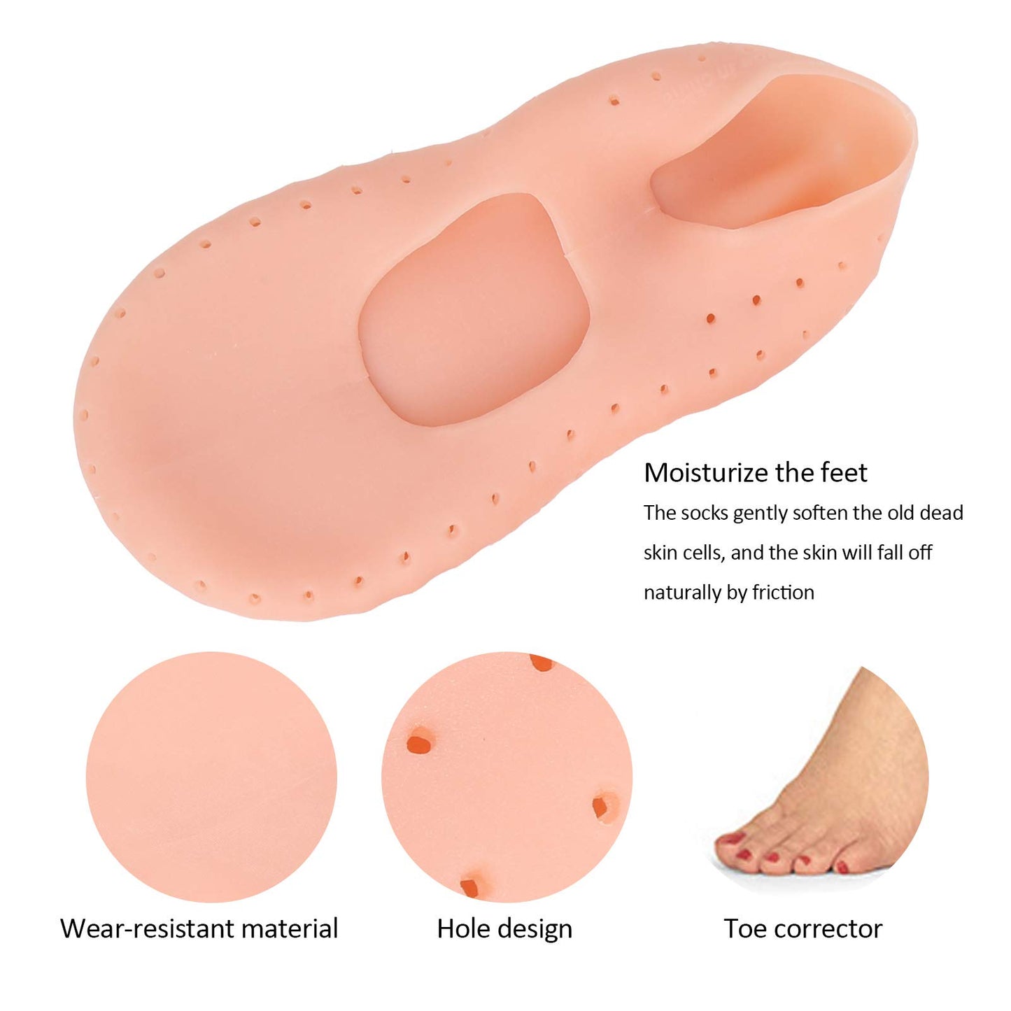 yangsense Foot Care Protector, 1Pair Moisturizing Socks Protective Silicone Anti?Slip Foot Care Tool for F(L)