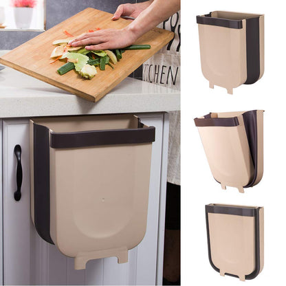 Hanging Trash Can for Kitchen Cabinet Door - 9L Waste Container, Plastic Bin for Cabinet Door, Kitchen Drawer, Bedroom, Room, Car, Home, Office