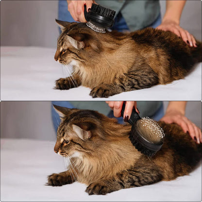 Ubitree Professional Double Sided Pin and Bristle Pet Brush for Cats Dogs, Pet Grooming Comb Cleans Pets Shedding & Dirt for Short Medium or Long Hair