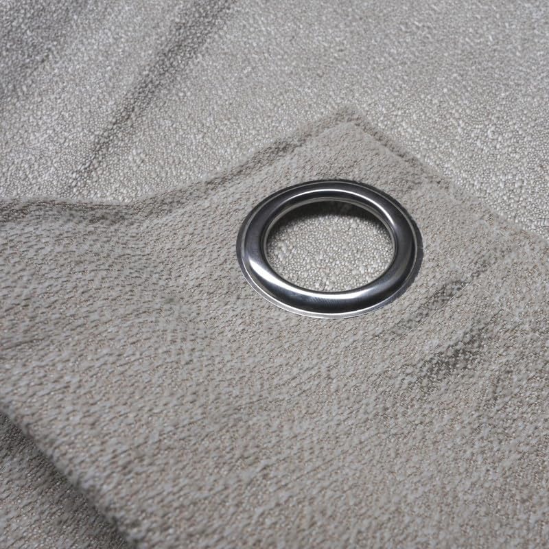 INtex CURTAINS HOUSE Natural Linen Semi-Sheer Window Drapes, Light-Filtering Privacy Curtains for Bedroom and Living Room, Steel Grommets, 2 Panels Cafe 130W x 265L