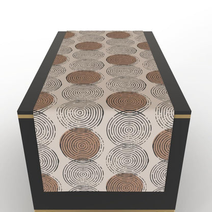 Rounds Velvet Table Runner, a Plush Multicolor Decorative Centerpiece with a Fun Geometric Circle Pattern, 35x140 cm, adds a Luxurious Feel and a Playful Touch to your Dining Table