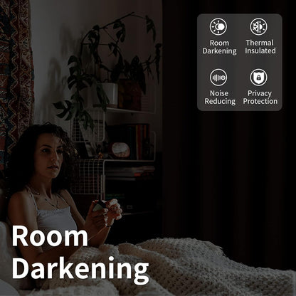 INtex CURTAINS HOUSE Blackout Curtains - Soft Peachy Texture Thermal Insulating Curtains-Silver Steel Grommets Blackout For Living Rooms And Bedrooms - Single Panel 135W X 230L CM Black