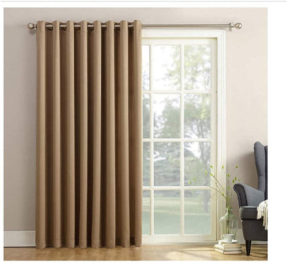 INtex CURTAINS HOUSE Blackout Curtains - Soft Peachy Texture Thermal Insulating Curtains-Silver Steel Grommets Blackout For Living Rooms And Bedrooms - Single Panel 135W X 230L CM Black