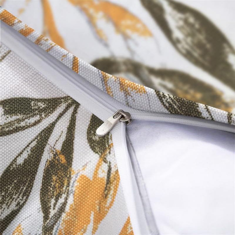 INtex CURTAINS HOUSE Printed Linen Velvet Cushion Covers, Throw Pillow Covers, Leaves Pattern Decorative Pillow Covers, Set of 2 Pieces Cafe x Brown 30W x 30L CM