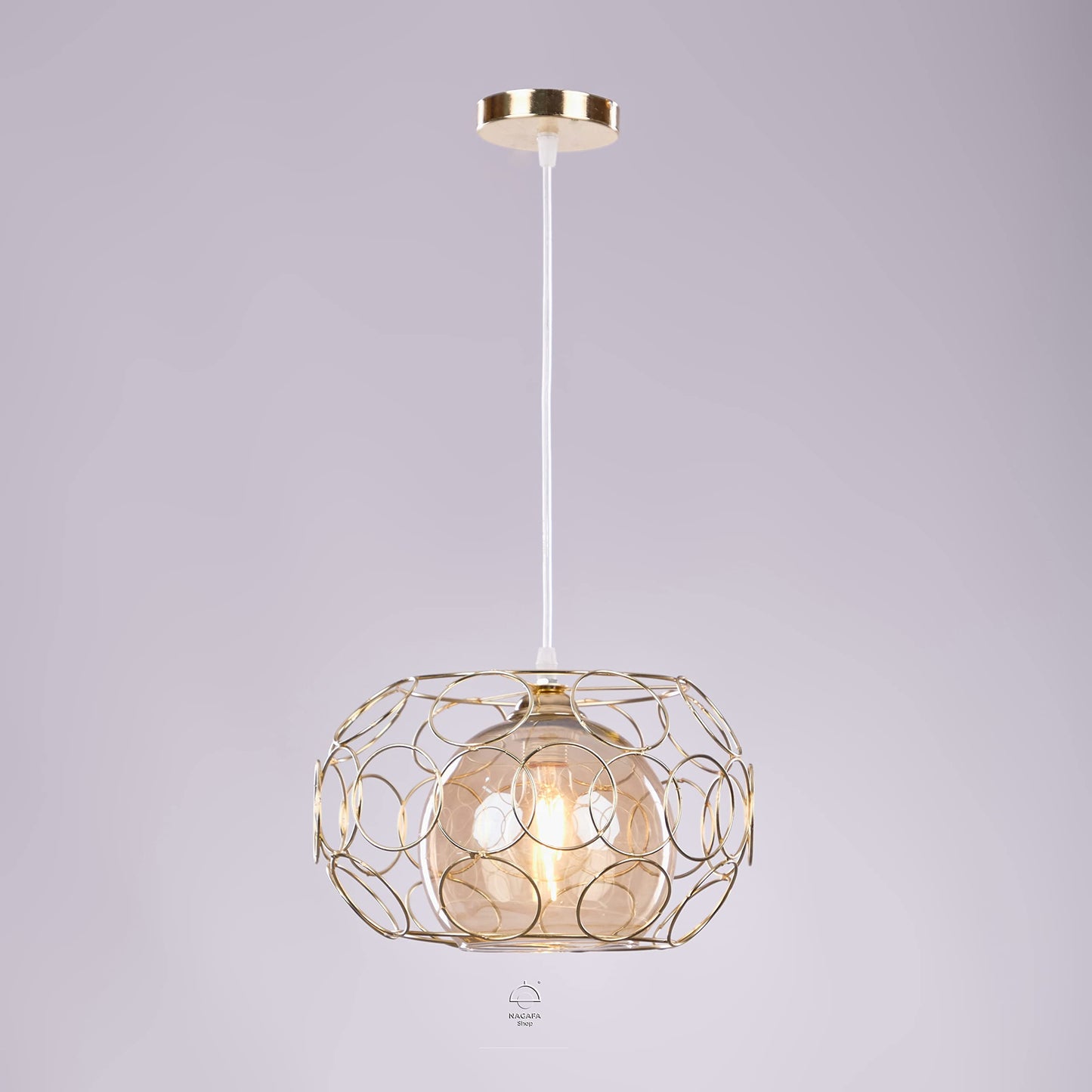Nagafa Shop, Aluminum Gold Ball Roof Pendant Light, Modern 1 Lamp,