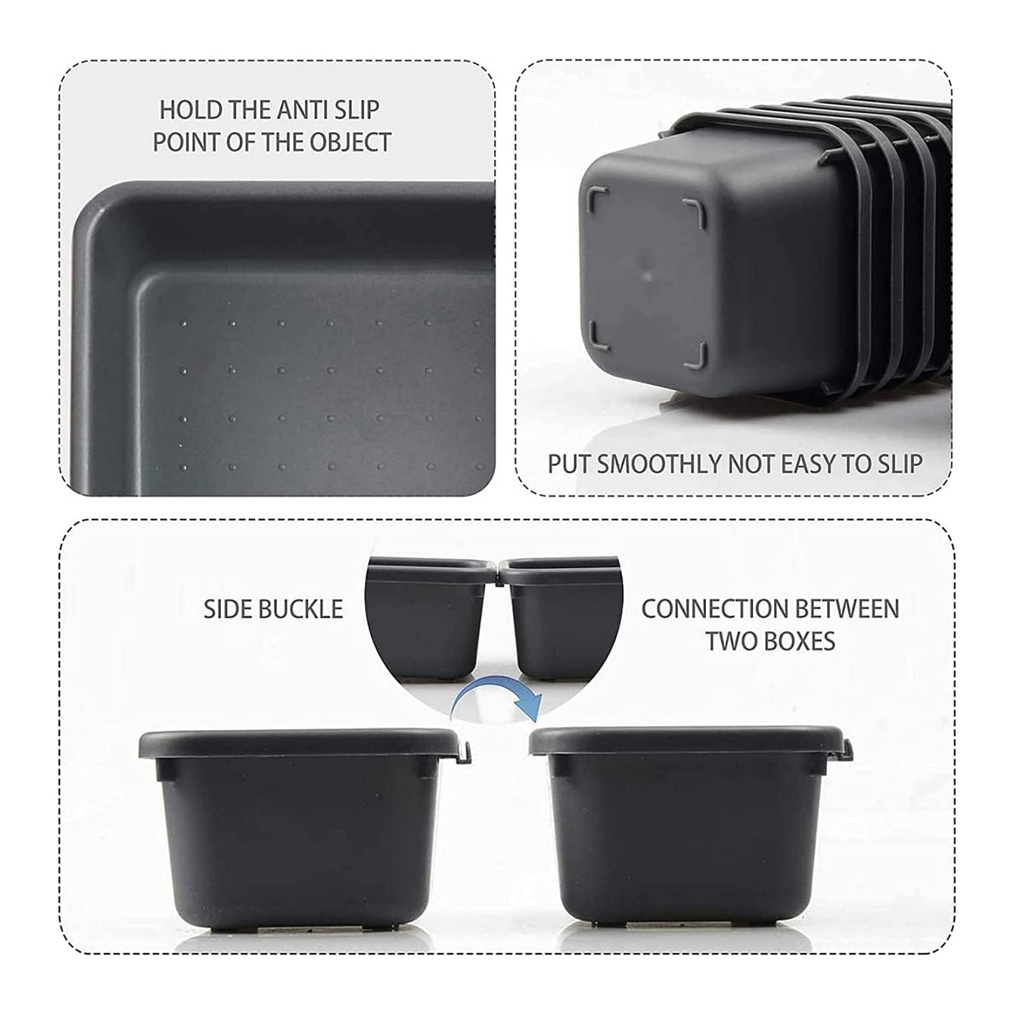 16 Pieces Drawer Organizers Set, Versatile Desk Drawer Organizer Trays Plastic Storage Bins, Separators Drawer Divider for Makeup, Kitchen Gadgets Utensils and Office