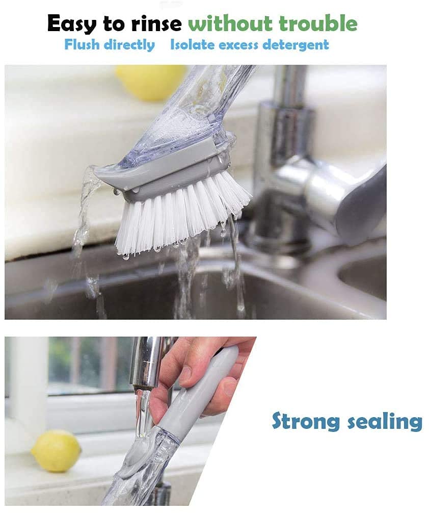 Automatic Cleaning Brush Built-in Soap Dispenser, Sponge Head for Easy Cleaning of Utensils, Dishes, Sink and Kitchen Tools - Practical and Convenient Design - 1 Piece