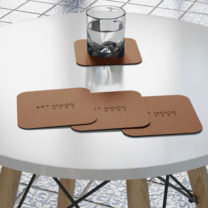 Leather Coaster Set - Premium Faux Leather Coasters with Stylish Touch, Heat-Resistant and Scratch-Proof - Perfect for Coffee Tables, Dining, and Home Decor, Set of 4