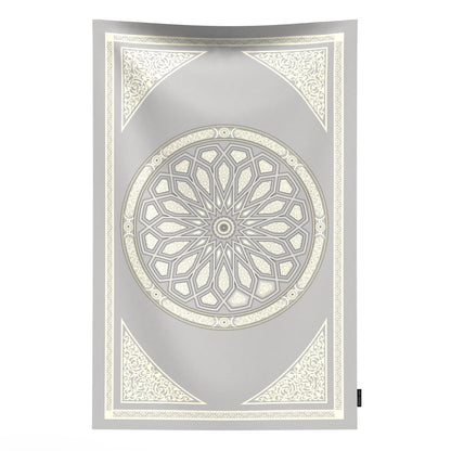 Al-Qubba Portable Prayer Mat, a Waterproof and Lightweight Foldable Travel Rug in a Convenient Pocket Size, Grey, an Ideal Companion for Daily Prayers (Salah) at the Office, Park, or on Vacation