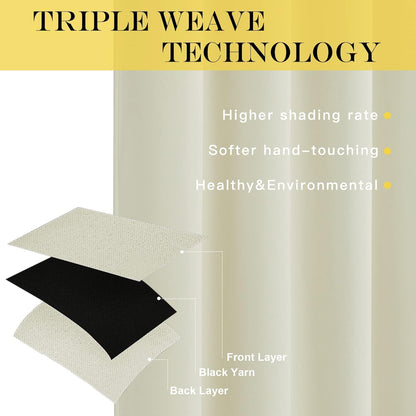 INtex CURTAINS HOUSE Blackout Curtains - Soft Peachy Texture Thermal Insulating Curtains-Silver Steel Grommets Blackout For Living Rooms And Bedrooms - Single Panel 135W X 230L CM Black