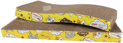 TK 2 in 1 Cat Scratcher Cardboard, Cat Scratching Pad Toy with a Curved Wave Design, Cat Scratcher Pad Lounge Sofa Bed, Suitable for Cats to Rest, Grind Claws and Play