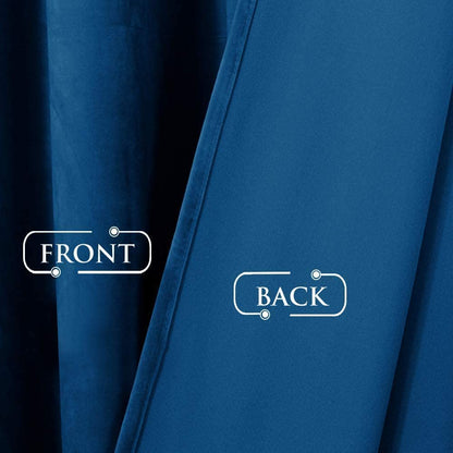Elegant Velvet curtains - Soft Velour fabric - Steel Grommets - for living rooms - 1 piece-Petrol Blue