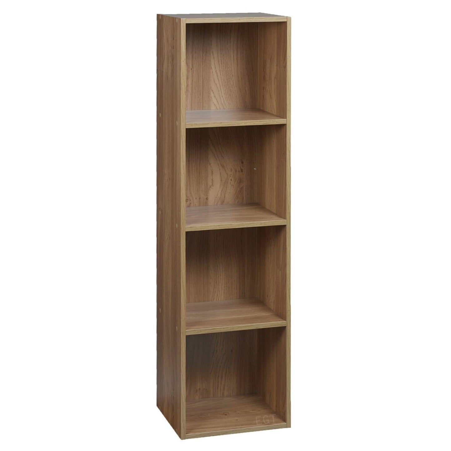 4-Tier Wooden Bookcase, Tall Shelving Display and Storage Shelf Unit with a Classic Oak Finish, Sturdy and Versatile Freestanding Organizer for Living Room and Office