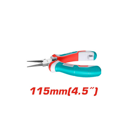 Total Tools - Mini Round Nose Pliers | 115 mm | Ideal for Jewellery | Compact and Versatile | Maximum Precision | Made in Chrome Vanadium | Bi-Material Handle