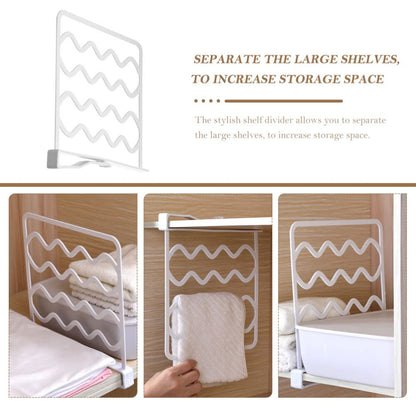 Zerodeko 3 Pieces of Shelves, Wardrobe Shelves, Separator Shelf with Clip Bags for Kitchen Furniture and Bedroom Organizer, White