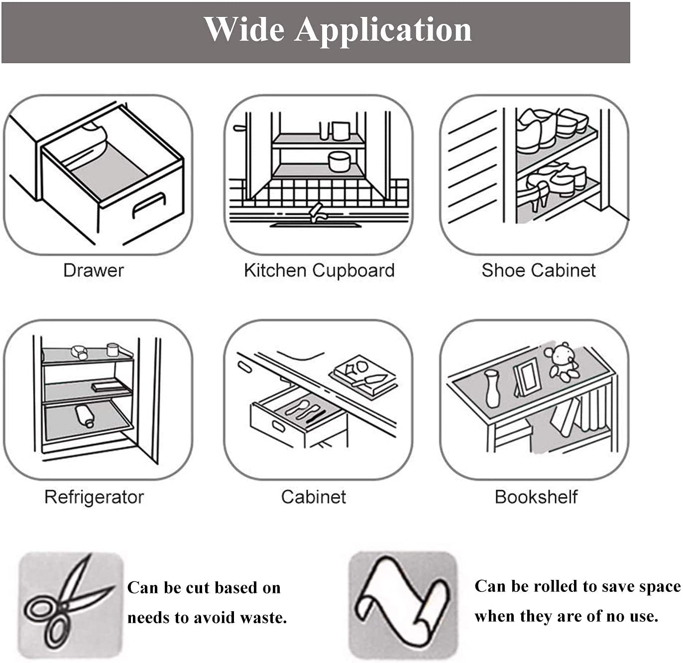 RasoiKraft 45X500cm Non-Slip Non-Stick Drawer Bottom Mat Liners. (1, White)