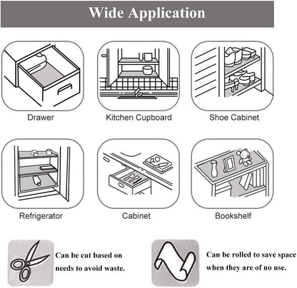 RasoiKraft 45X500cm Non-Slip Non-Stick Drawer Bottom Mat Liners. (1, White)