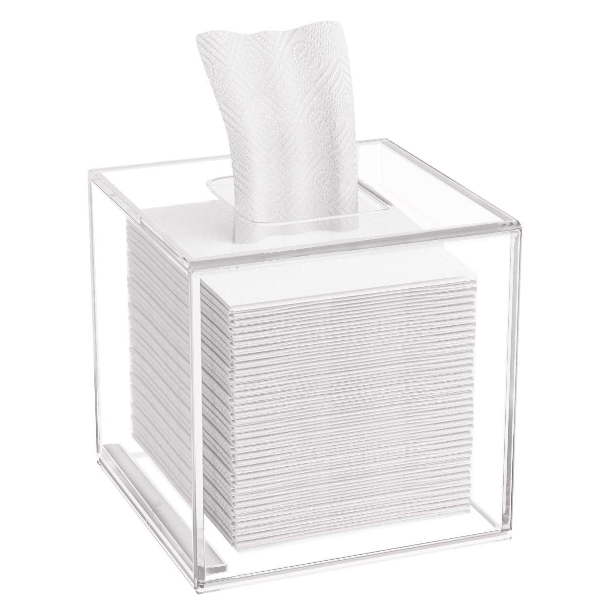 Acrylic Tissue Box Cover, Square Napkin Dispenser, Clear Tissue Holder for Home, Office & Restaurant, Durable & Elegant Design, Easy Access Tissue Organizer