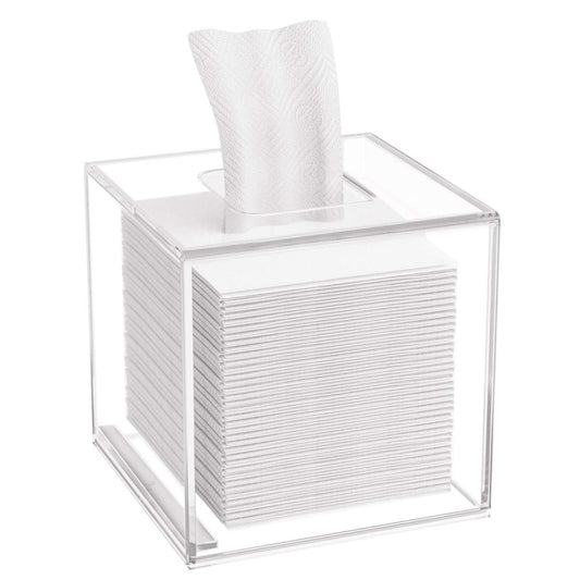 Acrylic Tissue Box Cover, Square Napkin Dispenser, Clear Tissue Holder for Home, Office & Restaurant, Durable & Elegant Design, Easy Access Tissue Organizer