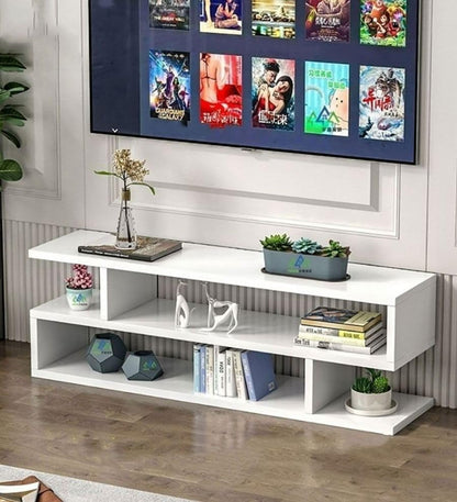 TV Table Entertainment Center in White, MultifunctionaLTV Desk and PracticaLMedia Console for the Living Room, stylish and Elegant Home Furniture for Your Viewing Area
