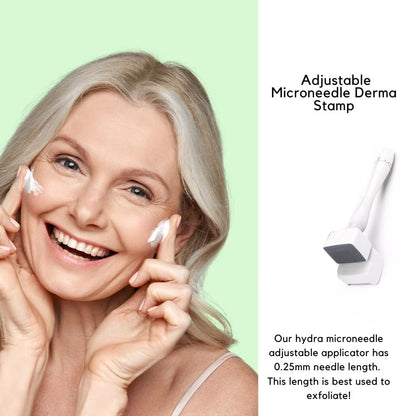 SCIENISH Adjustable Microneedling Derma Stamp Alternative Reusable Microneedle pen with Needle Cover Skin Care Tools for Face Body, Hair Beard Growt (Derma stamp)