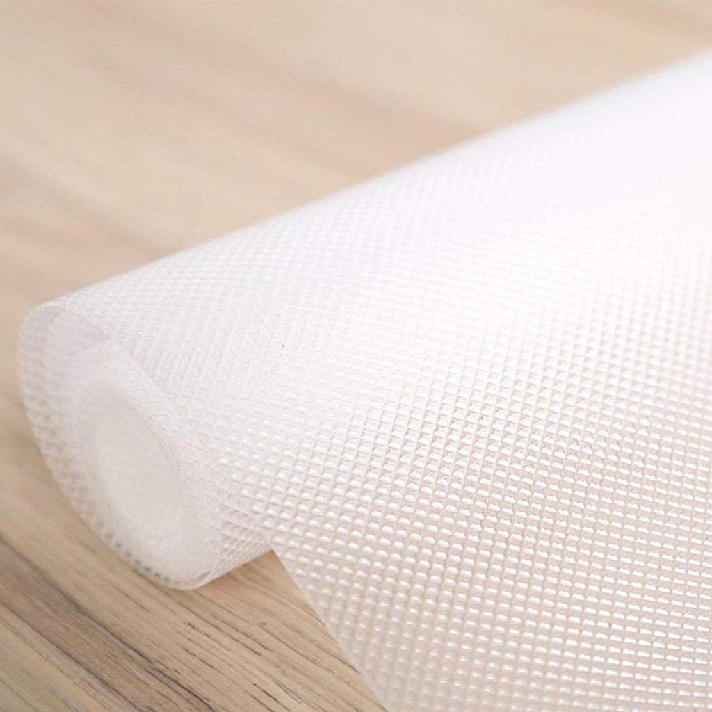 Kuber Industries Multipurpose Textured Super Strong Anti-Slip Mat Liner - Size 45X500cm (5 Meter Roll, White)