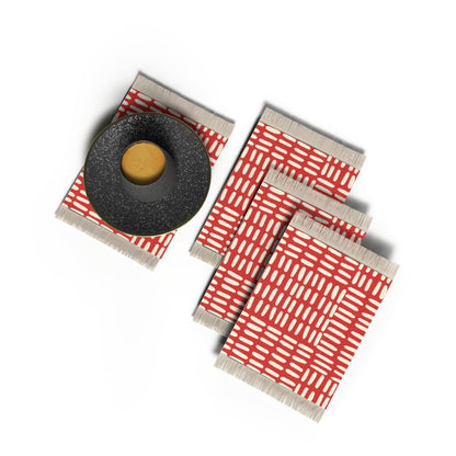 Rug Coaster - Elegant and Durable Mini Rug Coasters for Coffee Table, Dining, and Home Decor - Ultra-Soft Microfiber Polyester - Set Of 4