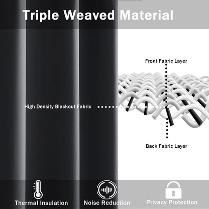 Blackout Curtains for Bedroom - Thermal Insulated Room Darkening Noise Reducing- cover pocket design - 1 panel with tie-pack
