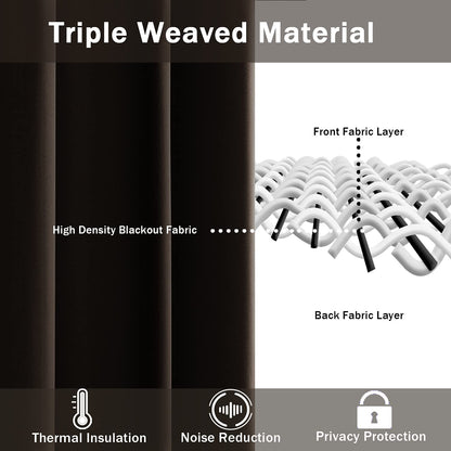 Blackout Curtains for Bedroom - Thermal Insulated Room Darkening Noise Reducing- cover pocket design - 1 panel with tie-pack