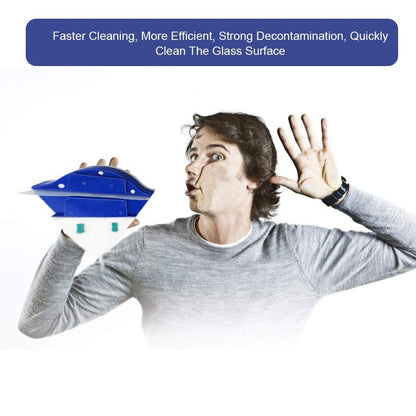 Brrnoo Magnetic Window Cleaner, Double-sided Glass Wiper Cleaner, Ultra-Strong Both Side Glass Surface Cleaning Brush Wiper Tools with Ergonomic Handle (3-8mm)